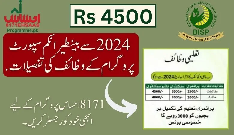 4500 Benazir Taleemi Wazifa new registration for 8171 payment 2024